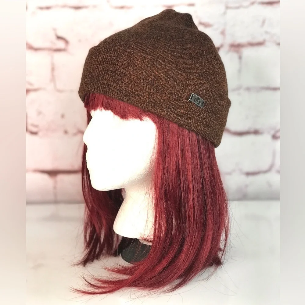 EASTERN MOUNTAIN SPORTS Unisex beanie knit cap hat  brown and black One Size NWT - Picture 8 of 16